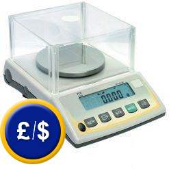 Accurate balance PCE-BT 200 with a round weighing plate and protection against wind.