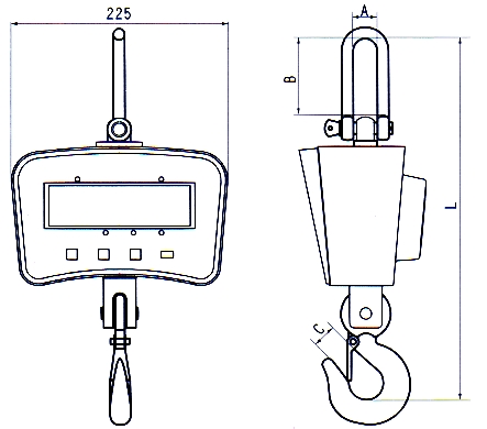 Crane balance PCE-CS 1000: Dimensions.