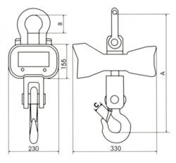 Crane balance: Dimensions.