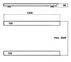 PCE-SW 1500/3000 series floor balance: Dimensions of the floor balance.