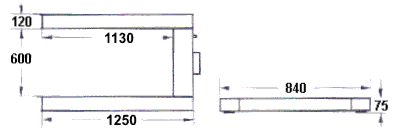 Pallet balance PCE-TP 15000U dimensions