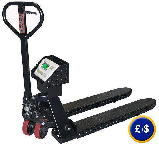 Pallet truck balance PCE-PTS 1 with an internal balance.