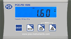 The Display of the Platform Balance PCE-PB N Serie.