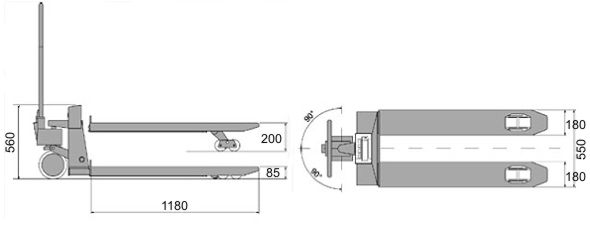 Pallet truck balance PCE-PTS 1.