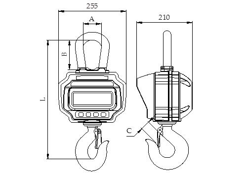 Diameter of the Crane Scale PCE-CS 3000N