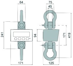 Crane Scale: dimensions.
