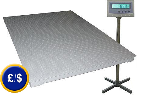 Floor scale with attachment and terminal display.