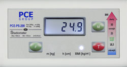 BMI displayed on the PCE-PS MA scale for people