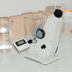 Abbe refractometer in the laboratory