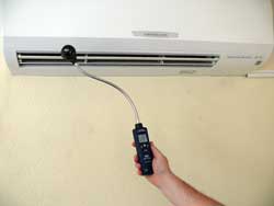 PCE-TA 30 air flow meter measuring in an air-conditioning machine.  