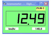PCE-007 air flow meter: digital representation of data