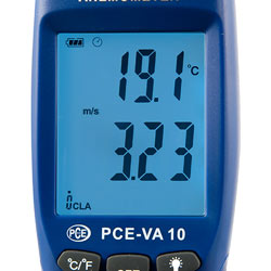 Air Speed Meter PCE-VA 10 display