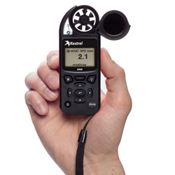 Anemometer AVM-5000 in use.