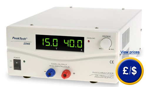 Bench Top Power Supply - PKT 1540  has a power output of 150 W.