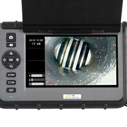 The display of the borescope gives you a clear image.