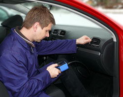 using borescope to check air conditioner