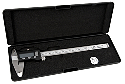 Caliper PCE DCP 200N in its high quality carrying case.