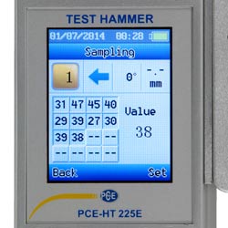 Display of digital cement testing hammer