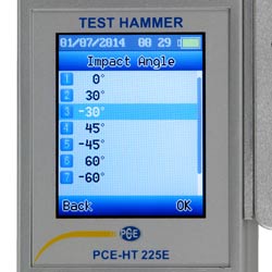 Digital Cement Testing Hammer PCE-HT 225 E impact angle