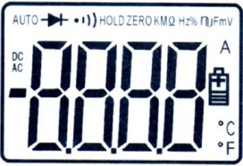 Display of the PCE-DC4 clamp meter.