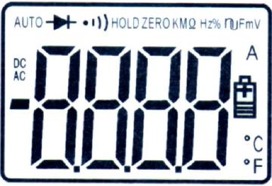 Display of the  PCE-DC4 clamp meter.