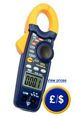PCE-DC4 Clamp meter up to 1000 A AC.