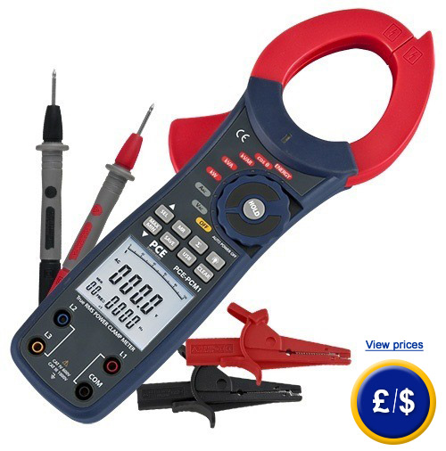 PCE-PCM1 Clamp meter for a quick and easy valuation of absorbed power in machines and installations.