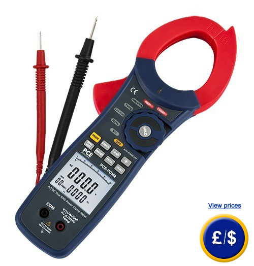 PCE-PCM2 clamp meter to measure both alternating and direct current up to 1500 A.