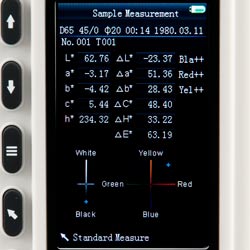 Colorimeter PCE-CSM 2 / PCE-CSM 4 during a sample measurement