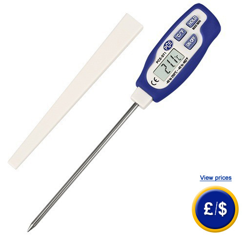PCE-ST 1 contact thermometer for sausage, cheese, meat, tomatoes...