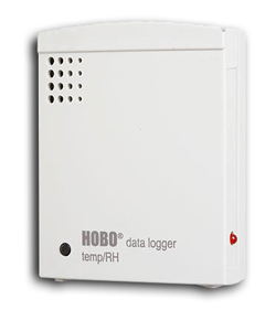 The Data Logger Hobo U-12-011 for measuring temperature and humidity.