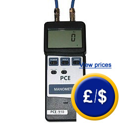 PCE-910 or PCE-917 differential pressure meter