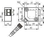 Dimensions of the OWG polarized pulse optical transmitter of our Digital Counter Tachometer - PAX 1.