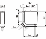 Dimensions of the OWLC laser sensor of our Digital Counter Tachometer - PAX 1.