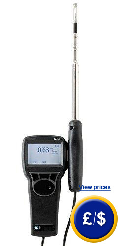 Digital thermal anemometer to measure air velocity accurately