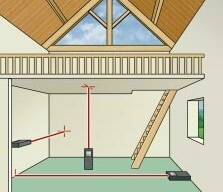 Distance meter with surface calculation.