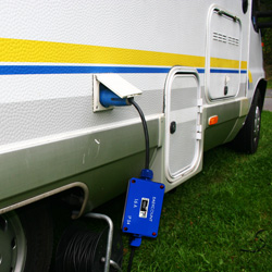 Easycount Power Meter connected to a caravan.