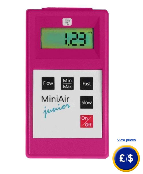 One channel Flow Meter MiniAirJunior for measurements in the heating sectors, air conditioning and ventilation.