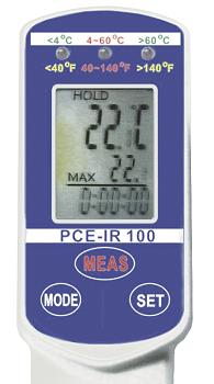 PCE-IR 100 (HACCP) food thermometer display.