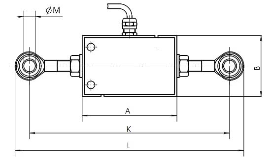 Dimensions of the force measurement cell