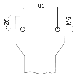 PCE-FM50 or PCE-FM200 force meter: back of the device