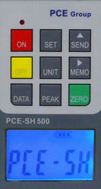 PCE-SH 200K force meter: The backlit display is easy to read.