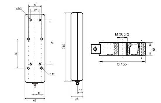 PCE-SH 200K force meter size.