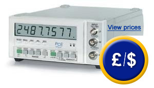 PCE-FC27 frequency meter with 8 positions, a measurement range of 10 Hz ... 2,7 GHz.