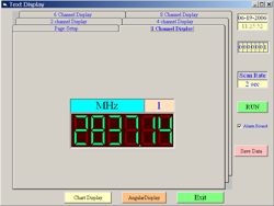 Software display of the PCE-FC27 frequency meter.