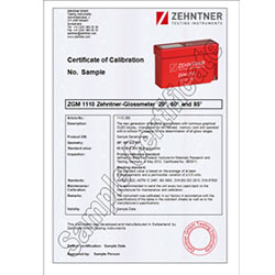 Gloss-Meter ZGM 1110 Calibration Certificat