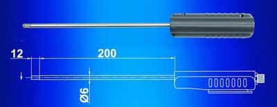 Flow and temperature sensor.