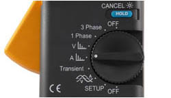 Rotary switch for funtion selection of the three-phase harmonic analyzer PCE-GPA 62 