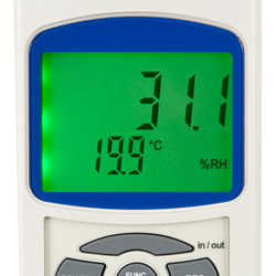 Heat Stress Meter PCE-WB 20 SD display