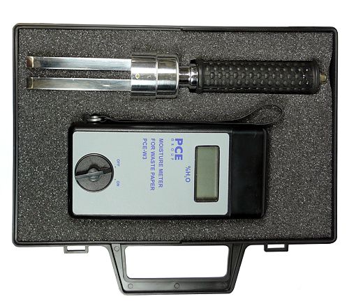 PCE-W3 moisture meter for waste paper and its brief-case.